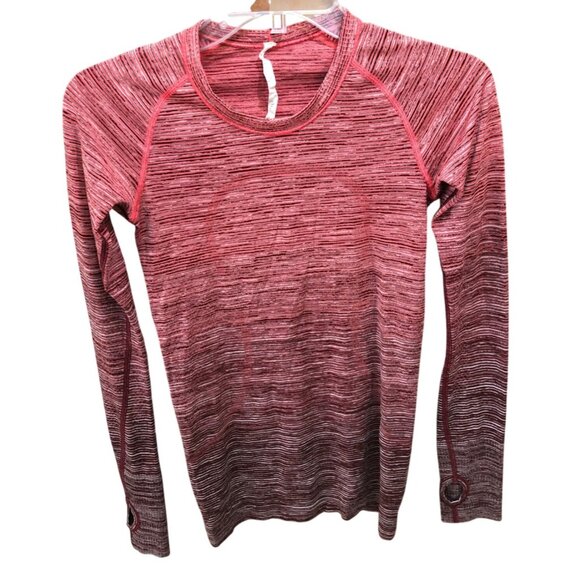 Lululemon Tops - Lululemon Swiftly Tech Crew Top Long Sleeve Womens 4 Pink Red Athleisure Workout